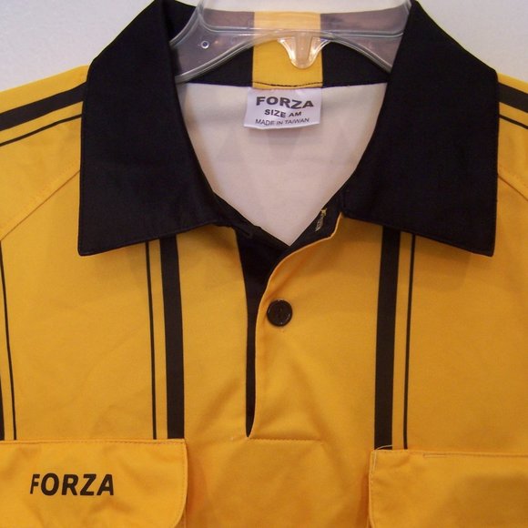 FORZA SOCCER YELLOW & BLACK STRIPED REFEREE JERSEY #3450 - Picture 5 of 9
